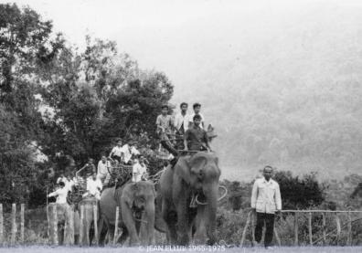 Jean Ellul à dos d'éléphant