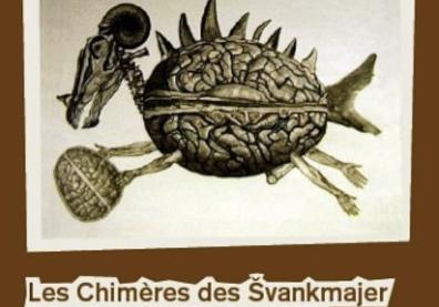 Affiche du film "Les Chiméres des Švankmajer", représenté par un animal qui a un corps en forme de cerveau, des bras et jambes en forme de bras humains