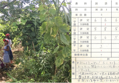 des écoliers japonais et un carnet de notes japonais