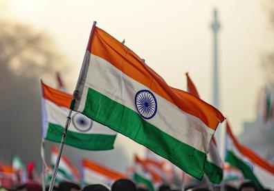 Drapeaux indiens le jour de la République indienne
