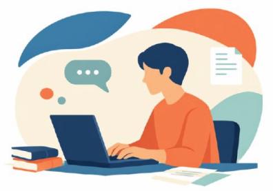 personne qui écrit au computer