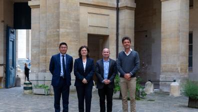 Photo de groupe des 4 présidents et présidente de Sorbonne Alliance