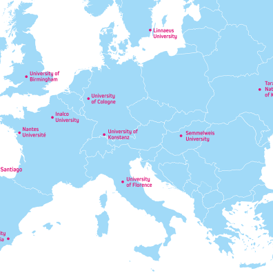 carte des universités partenaires EUniWell