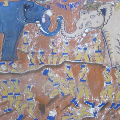 peinture murale éléphants