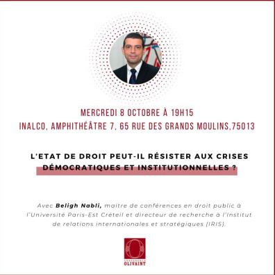 Visuel de la conférence avec un portrait de l'intervenant 