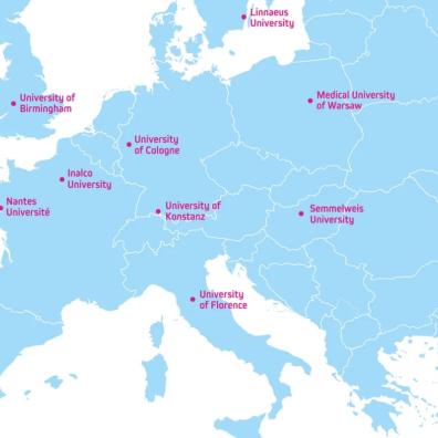 carte des universités partenaires EUniWell
