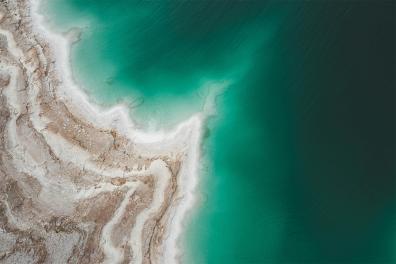 Vue aérienne de la mer Morte