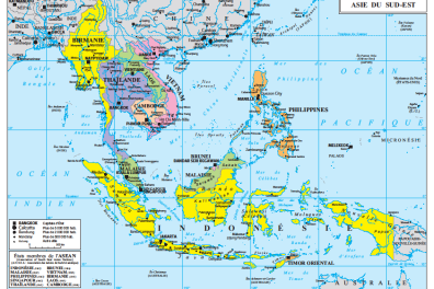Carte des états membres de l'ASEAN