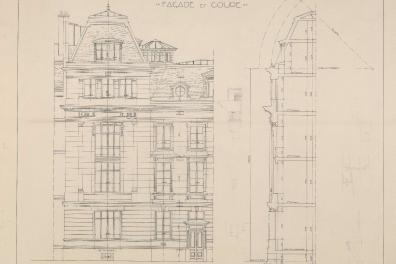 Etude d'une surélévation façade et coupe