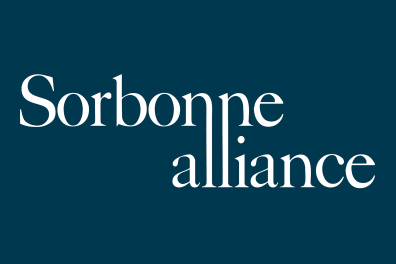 Logo Sorbonne alliance - fond bleu canard 