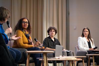 Discussion entre Marielle Anselmo et les deux premiers lauréats, Adna Catovic et Théo Gaillard