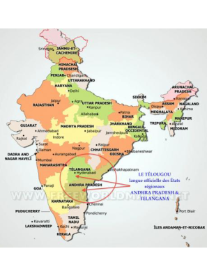 Inde, langues officielles des Etats.