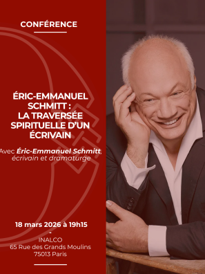 Affiche d'une conférence avec le portrait de l'intervenant 