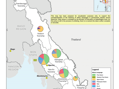Carte des langues minoritaires enseignées au Myanmar