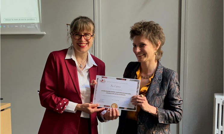 La lauréate Iva Capova et Florence Padovani, co-directrice du GIS Asie et présidente du jury
