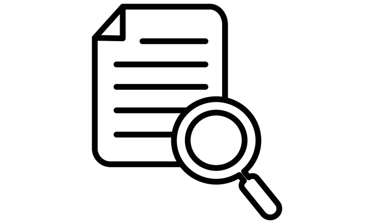 Icône fichier plus loupe