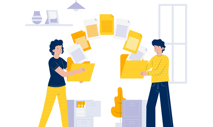 Concept de transferts de fichiers entre deux personnes