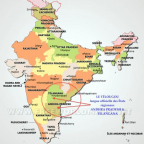 Carte de l'Inde pointant les régions Andhra Pradesh et Telangana