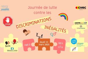 Visuel de l'évènement JVC Discrimination Egalité F-H du 13.03.2025-service REVE