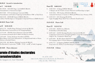 Programme Journée doctorale interuniversitaire sur les langues d’Asie orientale 2025