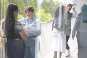 Students on the terrace of the PLC