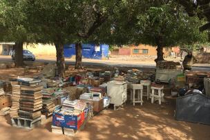 Etal de livres sous les arbres à Thies