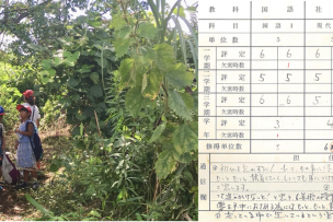 des écoliers japonais et un carnet de notes japonais