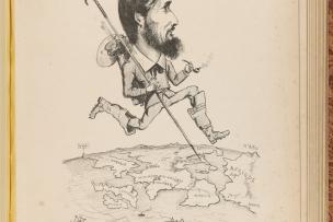 Caricature d'un homme entrain de courir 