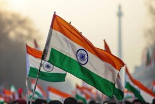 Drapeaux indiens le jour de la République indienne