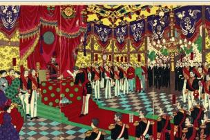 Promulgation de la Constitution de Meiji, Adachi Ginkō (1889)