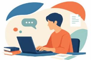 personne qui écrit au computer